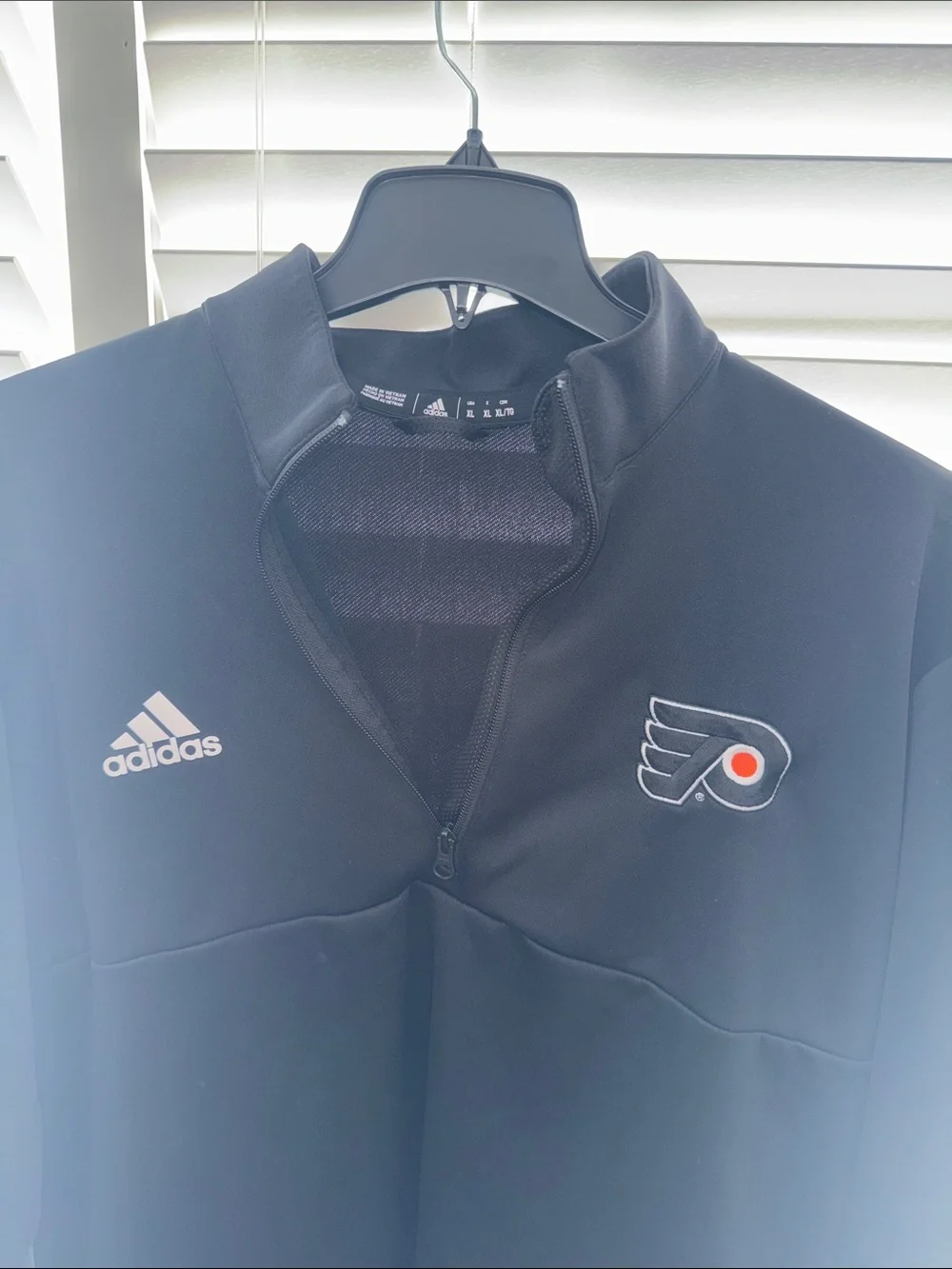 adidas Black Philadelphia Flyers Quarter-Zip Pullover
